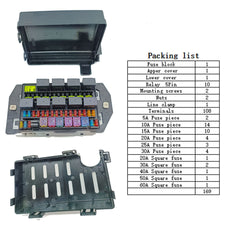 12V24VRelay Fuse Block With 10Pack 5Pin 30A Relays Slots 40 ATC/ATO Fuse Circuit Control Relay System Box 12 Volt Fuse Block  On/Off Switch Panel for Car SUV Truck