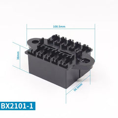 BX2103  Central Junction Box 10-way fuse box 12V Fuse  Box 10 Slot ATC Fuse Box, Metal Terminals, Universal Compatible