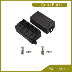 Automotive Relay Fuse Block with 4pcs 40A 12V 5-Pin Relays 6ATC/ATO Fuses 5A 10A 15A 20A 25A 30A with 4 Relay Slots and 6 ATC/ATO Fuse Holders Universal Fuse Block for Cars, Trucks, Boats, and Ships