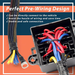 Pre-Wired Relay Box with 2 4-Pin Relays 80A, 6 Blade Fuse Connections for 12V Cars, Trucks and Boats