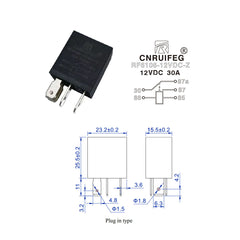 Automotive Small General Purpose Relay 12 V 30A 5PIN Miniature Relay Violet