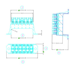 H84960061 6-Way Axial Single Fuse Block Output Automotive Standard Insert Fuse Block (for 1~50 AMP), ATC ATO 6-Way Fuse Box for Car/Motorcycle/Boat/Vessel/Tricycle