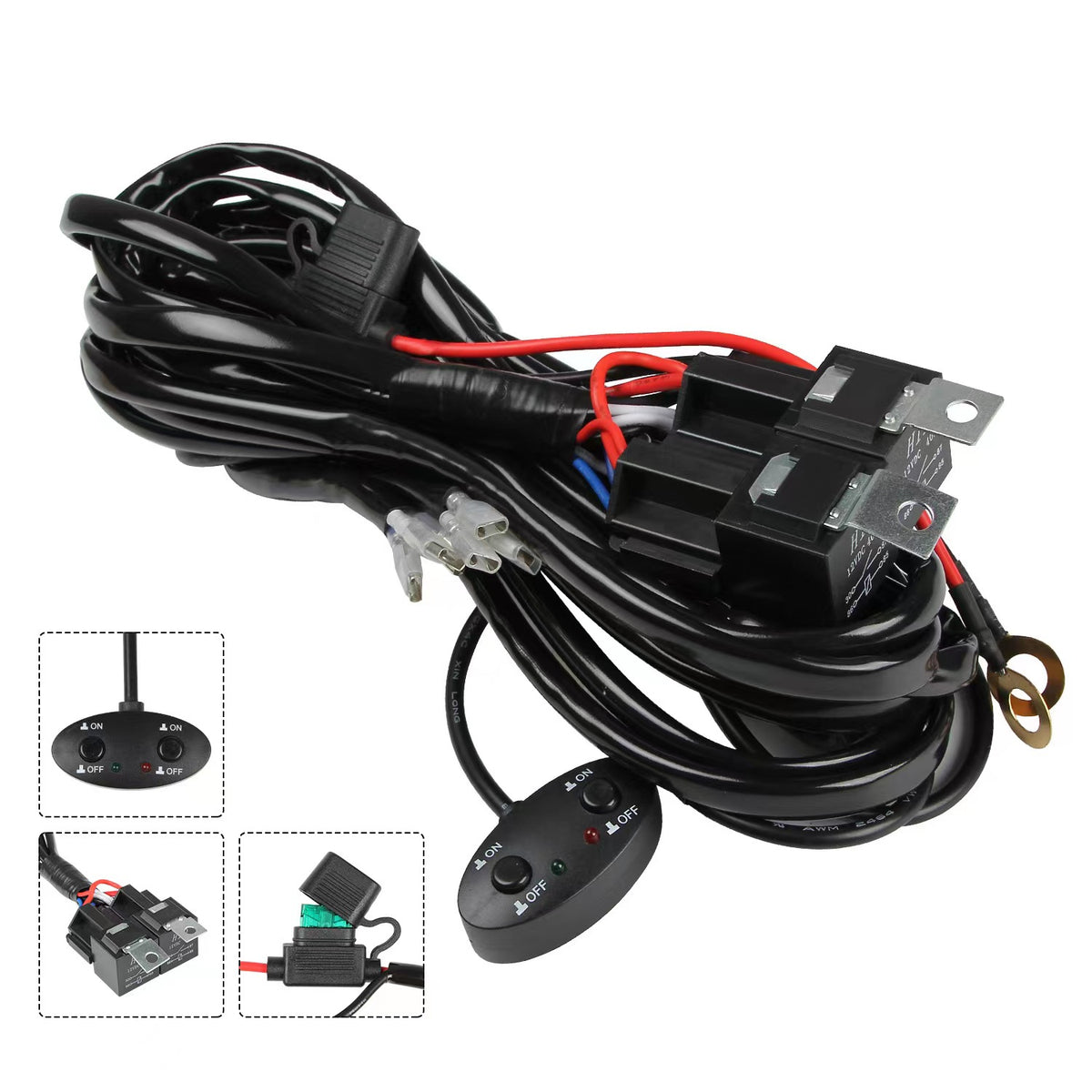 12V 40A Car Lighting Harness Switching Fuse Relay Car relay harness kit for LED strips Car Lights Ignition 12V 40A Relay Switch Fuse Car Lights Ignition LED with Relay Ignition Kit